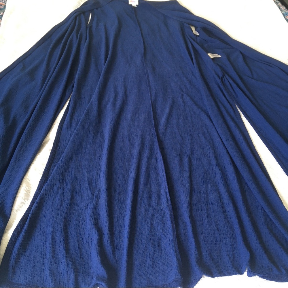 LuLaRoe Long Open Navy Blue Cardigan Shirt - Picture 4 of 11